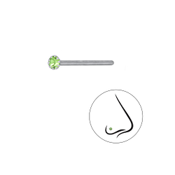 2mm Round Crystal Silver Nose Stud - 3312
