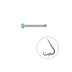 1.5mm Round Crystal Silver Nose Stud With Ball - Wholesale - 3309 1.5mm Round Crystal Silver Nose Stud With Ball - Wholesale - 3309