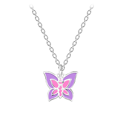 Silver Butterfly Necklace - 3563