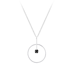 Silver Geometric Cubic Zirconia Necklace - Wholesale - 3439