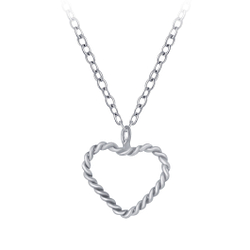 Silver Heart Necklace - 3546