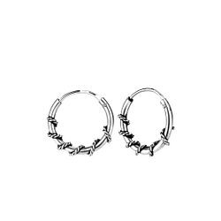 12mm Silver Bali Hoops - 7770