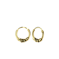 10mm Silver Bali Hoops - 5446