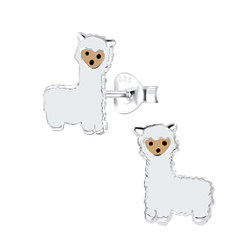 Silver Alpaca Stud Earrings - 1938