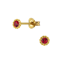 Silver Sun Stud Earrings - 4155