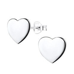 Silver Heart Stud Earrings - 3946 Silver Heart Stud Earrings - 3946