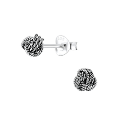 5mm Silver Knot Stud Earrings - 1124 5mm Silver Knot Stud Earrings - 1124