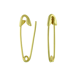 Silver Safety Pin Hoop Earrings - 4055