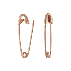 Silver Safety Pin Hoop Earrings - 4056