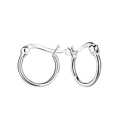 12mm Silver French Lock Hoops - 3732