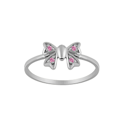 Silver Bow Cubic Zirconia Ring - 3867 Silver Bow Cubic Zirconia Ring - 3867