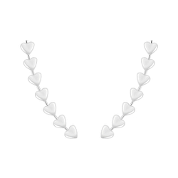 Silver Heart Ear Climbers - 4278 Silver Heart Ear Climbers - 4278