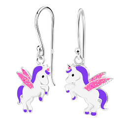 Silver Unicorn Earrings - 1945
