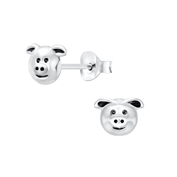 Silver Pig Stud Earrings - 4353 Silver Pig Stud Earrings - 4353