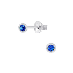 Silver Sun Stud Earrings - 4325