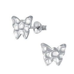 Silver Butterfly Stud Earrings - 4390