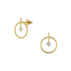 Silver Geometric Stud Earrings - 4331