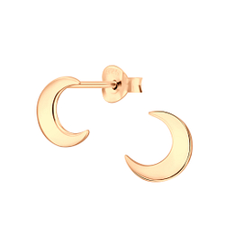 Silver Moon Stud Earrings - 6474