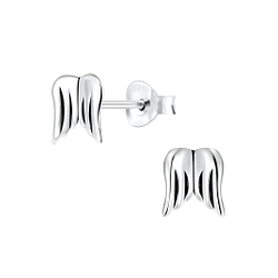 Silver Wing Stud Earrings - 4537