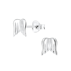 Silver Wing Stud Earrings - 4552