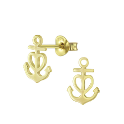 Silver Anchor Stud Earrings - 6468 Silver Anchor Stud Earrings - 6468