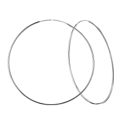 80mm Silver Hoop Earrings - 4487