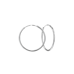 35mm Silver Hoop Earrings - 4470