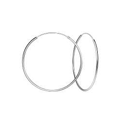 50mm Silver Hoop Earrings - 4469