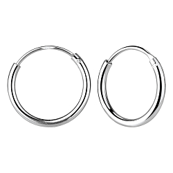 18mm Silver Thick Hoop Earrings - 4488