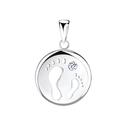 Silver Foot Print Pendant - 4436
