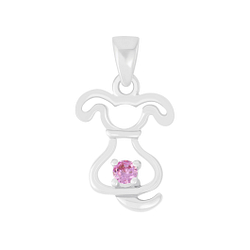 Silver Dog Pendant - 4526