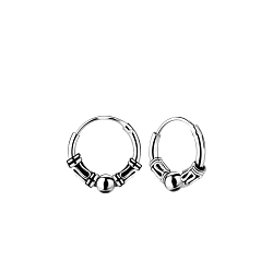 10mm Silver Bali Hoop Earrings - 5224 10mm Silver Bali Hoop Earrings - 5224