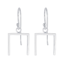 Silver Geometric Earrings - 4734