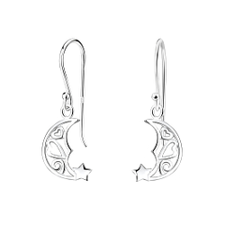 Silver Moon Earrings - 4539