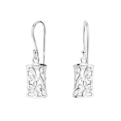 Silver Flower Earrings - 5175