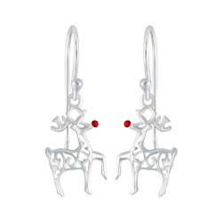 Silver Reindeer Earrings - 5163