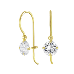 6mm Round Cubic Zirconia Silver Earring - 5121