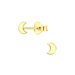 Silver Moon Stud Earrings - 4771