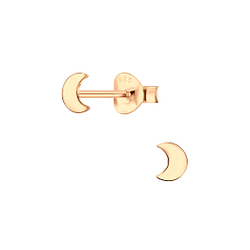 Silver Moon Stud Earrings - 4772