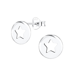 Silver Star Stud Earrings - 4768