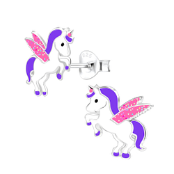Silver Unicorn Stud Earrings - Wholesale - 1943 Silver Unicorn Stud Earrings - Wholesale - 1943