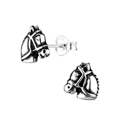 Silver Horse Stud Earrings - 7974