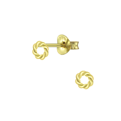 Silver Twisted Circle Stud Earrings - 4858 Silver Twisted Circle Stud Earrings - 4858