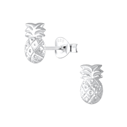 Silver Pineapple Stud Earrings - 4450