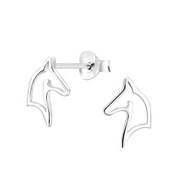 Silver Horse Stud Earrings - 5040