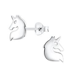 Silver Unicorn Stud Earrings - 5026
