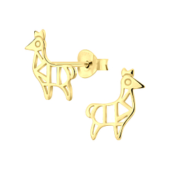 Silver Llama Stud Earrings - 6164
