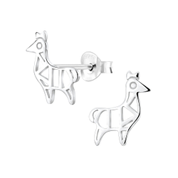 Silver Llama Stud Earrings - 5052