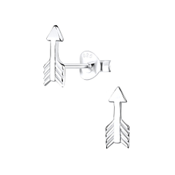 Silver Arrow Stud Earrings - 5111