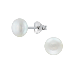 5mm Fresh Water Pearl Silver Stud Earrings - 4820